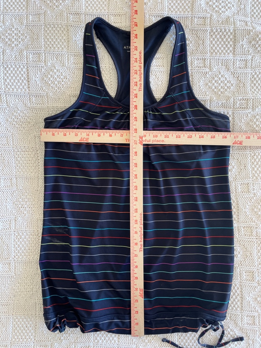 Athleta Racerback Tinker Tank Top Side Tie Built In Bra Padded Athletic Top Sz M - Picture 7 of 11